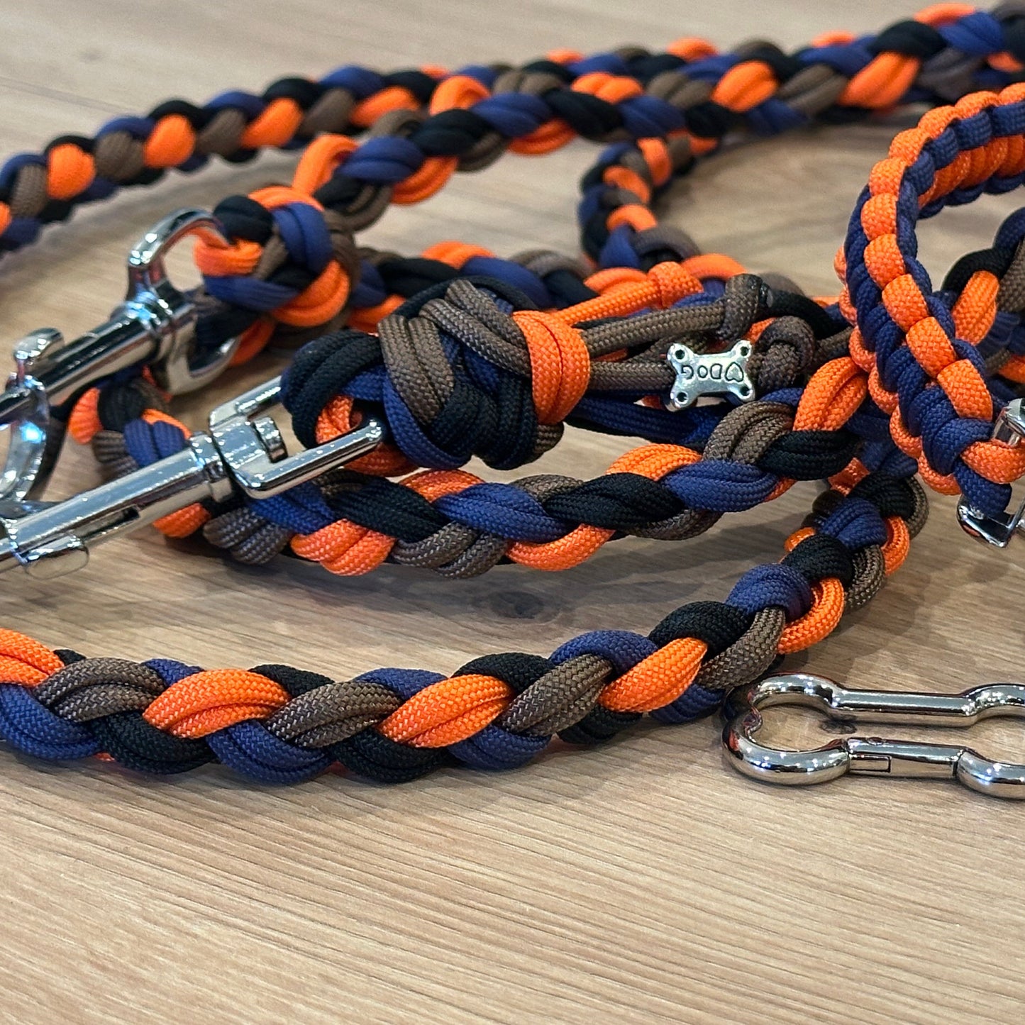 4-Strang geflochten Leine und Halsband SET